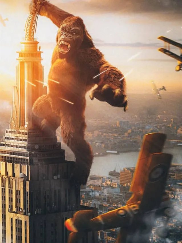 image de king kong au sommet de l'empire state building